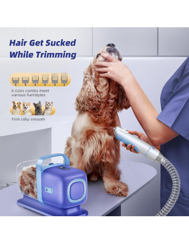 Kit de Aseo para Perros Buenkee con Aspiradora y Cortadora
