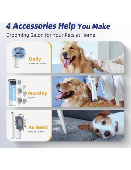 Kit de Aseo para Perros Buenkee con Aspiradora y Cortadora