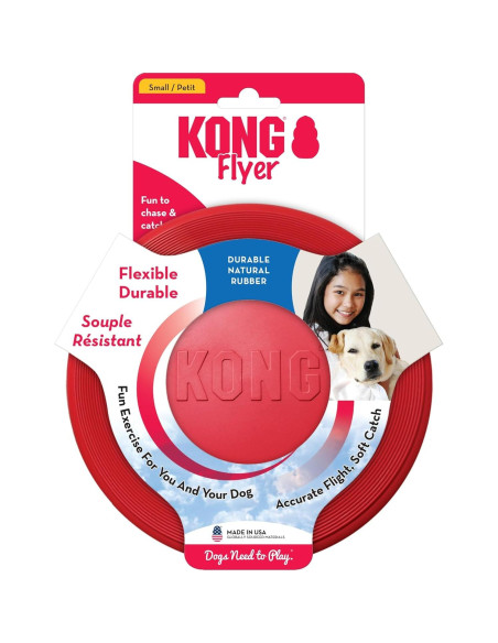 KONG Flyer - Disco Volador para Perros Pequeños de Caucho