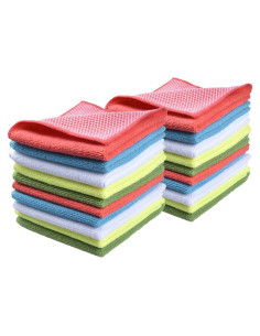 Paquete de 20 Paños de Microfibra SINLAND 30x30cm Colorido
