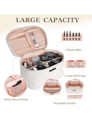 Bolsa de Maquillaje Dajasan Grande de Cuero PU 30x18x17 cm