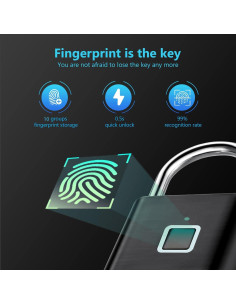 Candado Biométrico Genérico de Huella Dactilar Sin Llave 2