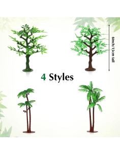 Janinka 24 Piezas Mini Árboles de Jungla Plástico 12-15 cm 2