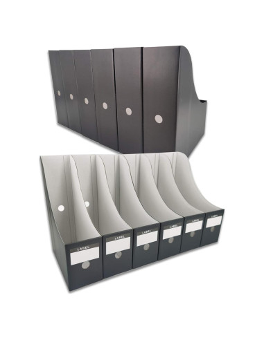 Soporte para Revistas HUAPRINT - Paquete de 12, Negro, 31.1x25.1x9 cm
