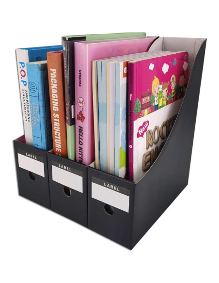 Soporte para Revistas HUAPRINT - Paquete de 12, Negro, 31.1x25.1x9 cm