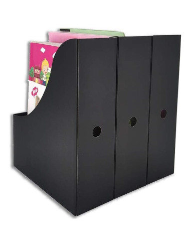 Soporte para Revistas HUAPRINT - Paquete de 12, Negro, 31.1x25.1x9 cm