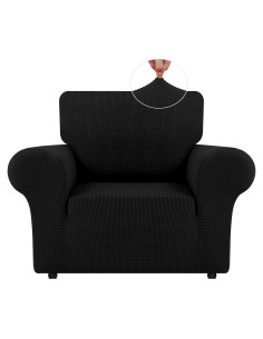 Funda de Sofá LURKA Elástica 1 Pieza Pequeña Negra