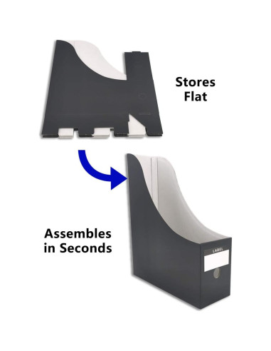 Soporte para Revistas HUAPRINT - Paquete de 12, Negro, 31.1x25.1x9 cm