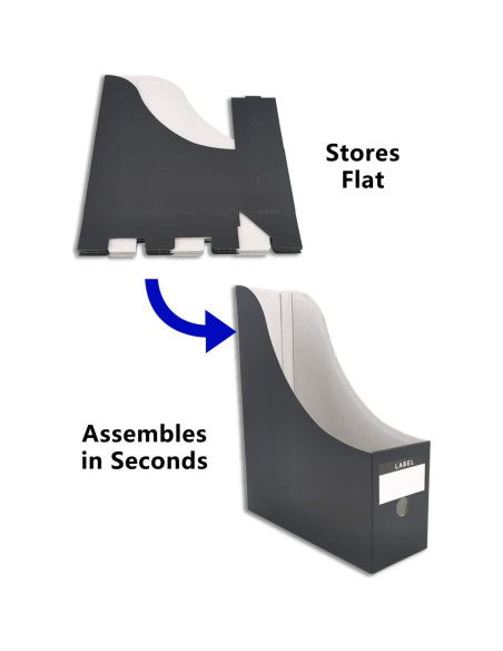 Soporte para Revistas HUAPRINT - Paquete de 12, Negro, 31.1x25.1x9 cm