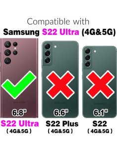 Funda Asuwish para Samsung Galaxy S22 Ultra 5G Negro 2