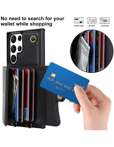 Funda Asuwish para Samsung Galaxy S22 Ultra 5G Negro