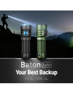 Linterna EDC OLIGHT BatonTurbo Recargable 1000 Lúmenes 510m 2
