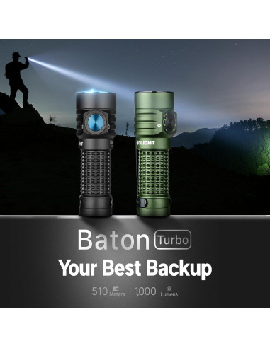 Linterna EDC OLIGHT BatonTurbo Recargable 1000 Lúmenes 510m