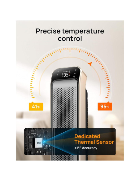 Calentador Eléctrico Dreo DR-HSH013 25" con Control Remoto