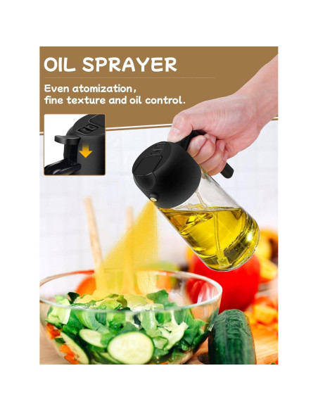 Rociador de Aceite 2pcs DWTS DANWEITESI 473ml Negro Rociador de Aceite 2pcs DWTS DANWEITESI 473ml Negro
