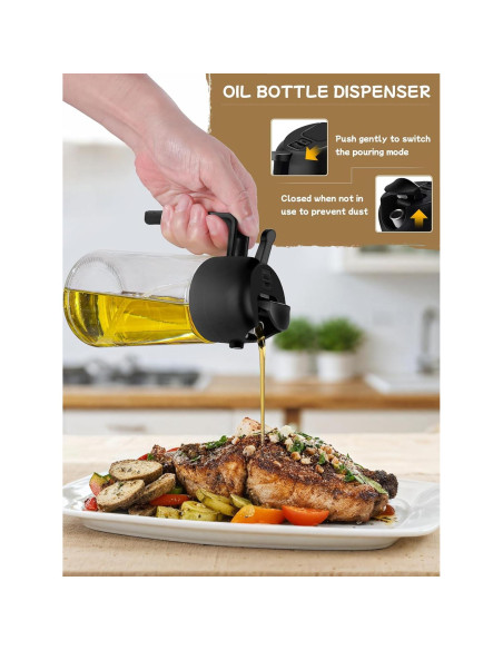 Rociador de Aceite 2pcs DWTS DANWEITESI 473ml Negro Rociador de Aceite 2pcs DWTS DANWEITESI 473ml Negro