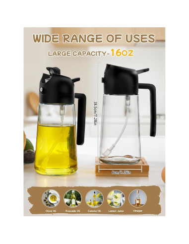 Rociador de Aceite 2pcs DWTS DANWEITESI 473ml Negro