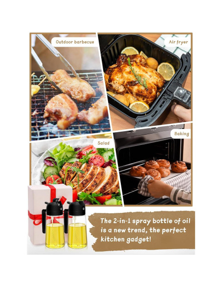 Rociador de Aceite 2pcs DWTS DANWEITESI 473ml Negro Rociador de Aceite 2pcs DWTS DANWEITESI 473ml Negro