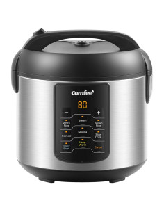 Cocedor de Arroz COMFEE' Eléctrico 2 QT Acero Inoxidable 6 en 1