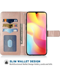 Funda Billetera FDCWTSH para Xiaomi Note 10 Lite Rosa Dorado 2