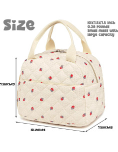 Bolsa de Almuerzo Aislada Bluboon 3L Fresa Beige para Trabajo 2