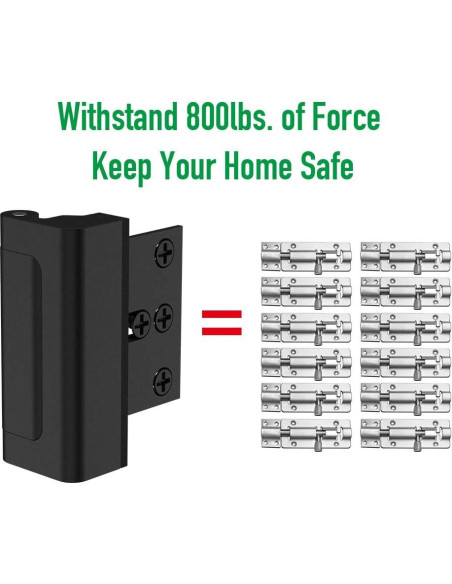 Cerradura de Refuerzo de Seguridad CRANACH para Puertas - Negra