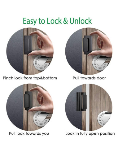 Cerradura de Refuerzo de Seguridad CRANACH para Puertas - Negra