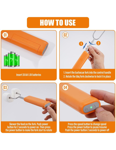 Palito de Asar Eléctrico derYEP 34 cm Rotación Automática Rosa