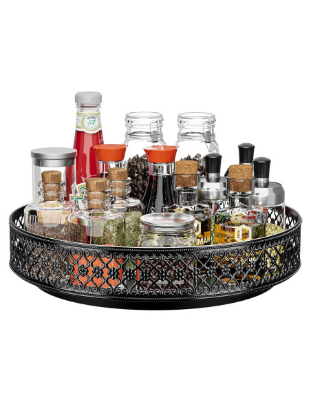 Organizador Giratorio Ovicar Lazy Susan 28 cm Metal Negro Organizador Giratorio Ovicar Lazy Susan 28 cm Metal Negro