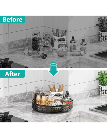 Organizador Giratorio Ovicar Lazy Susan 28 cm Metal Negro Organizador Giratorio Ovicar Lazy Susan 28 cm Metal Negro