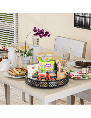 Organizador Giratorio Ovicar Lazy Susan 28 cm Metal Negro