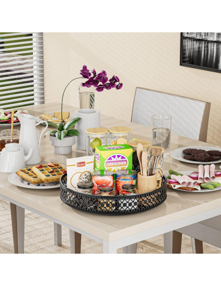 Organizador Giratorio Ovicar Lazy Susan 28 cm Metal Negro Organizador Giratorio Ovicar Lazy Susan 28 cm Metal Negro