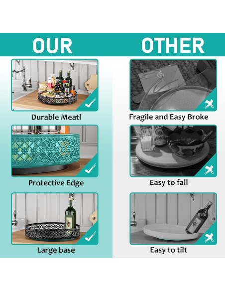 Organizador Giratorio Ovicar Lazy Susan 28 cm Metal Negro Organizador Giratorio Ovicar Lazy Susan 28 cm Metal Negro