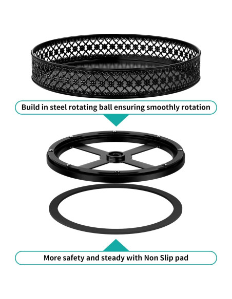 Organizador Giratorio Ovicar Lazy Susan 28 cm Metal Negro Organizador Giratorio Ovicar Lazy Susan 28 cm Metal Negro