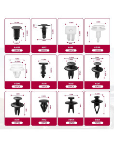 Kit 801 Clips de Retención Automotrices Vrasly 24 Tamaños 2