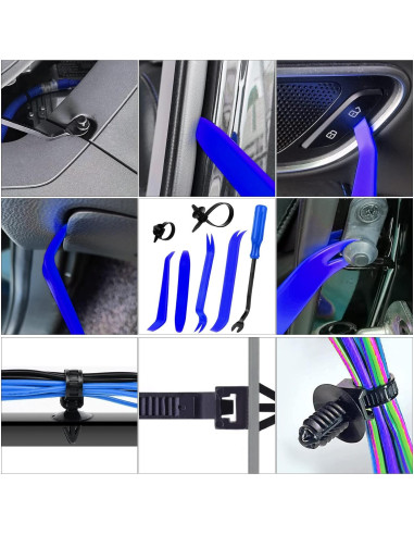 Kit 860 Clips de Retención de Coche GLK 25 Tamaños Azul