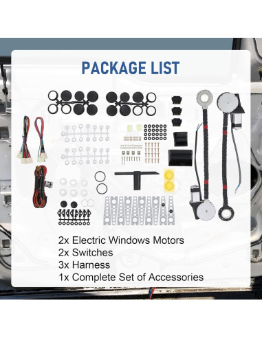 Kit Conversión Ventana Eléctrica Universal JDMSPEED 2 Puertas