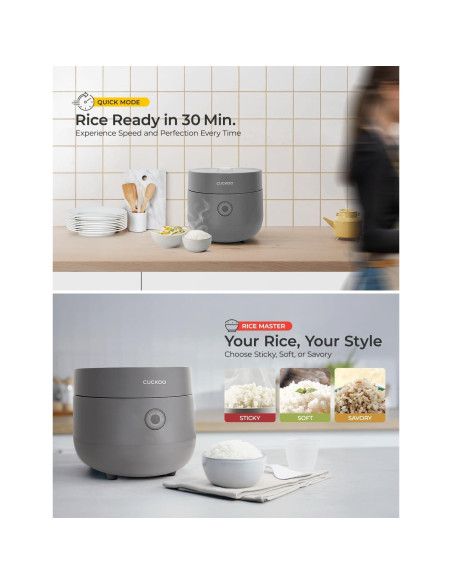 Olla de Arroz CUCKOO CR-0375FG 3 Tazas Crudas Gris