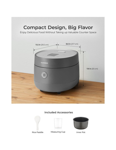 Olla de Arroz CUCKOO CR-0375FG 3 Tazas Crudas Gris
