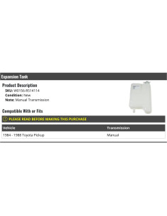 Tanque de expansión Toyota Pickup 1984-1988 Manual 2