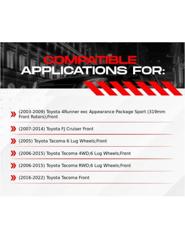 Kit de Freno Delantero R1 Concepts Cerámico Toyota 4Runner FJ Tacoma