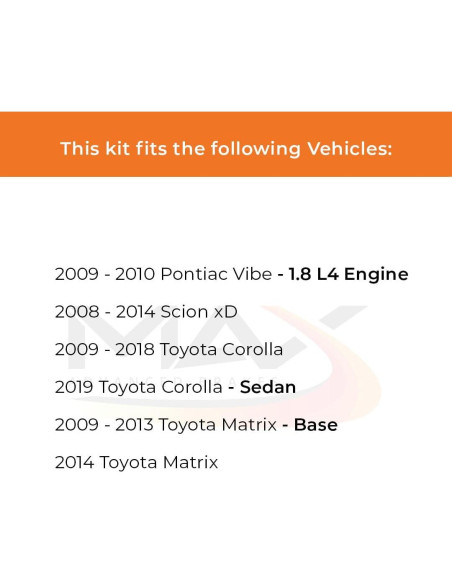 Kit de frenos delantero Max Advanced Brakes Toyota Corolla 2009-2019