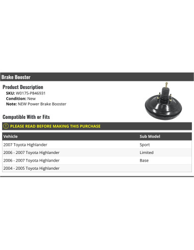 Acelerador de Freno Toyota Highlander 2004-2007 - Marketplace Auto Parts