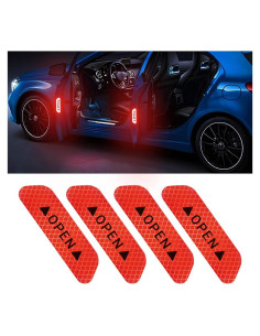 Calcomanías Reflectantes AUKEPO 4PCS Seguridad Auto Rojo