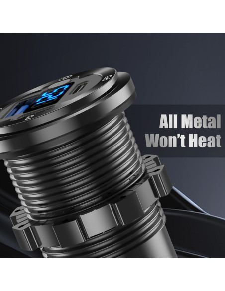 Cargador USB 12V Hapytrip 3 Puertos con Voltímetro