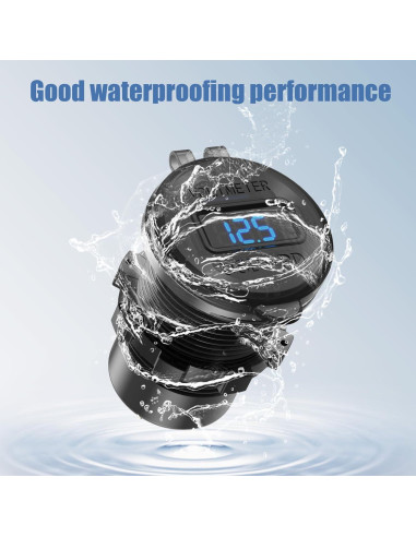 Cargador USB 12V Hapytrip 3 Puertos con Voltímetro