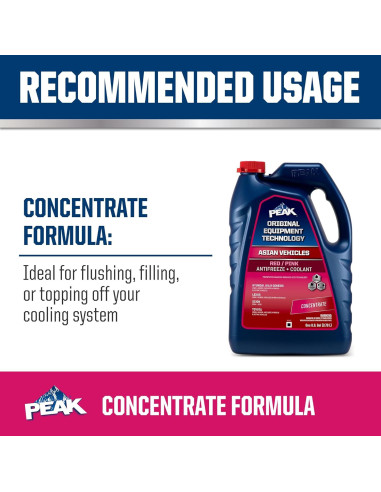 Anticongelante PEAK Larga Vida Rojo 3.78L para Vehículos Asiáticos