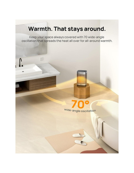 Calefactor Dreo 1500W Portátil para Baño y Hogar, Oscilante