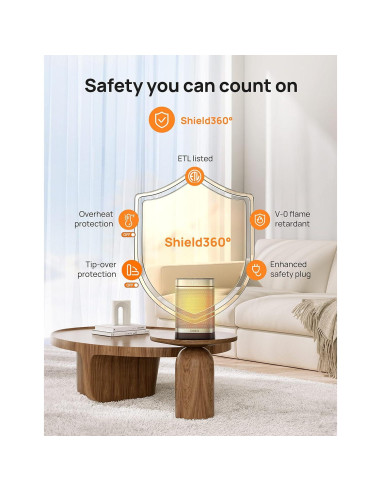 Calefactor Dreo 1500W Portátil para Baño y Hogar, Oscilante