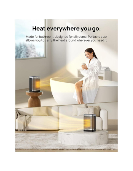 Calefactor Dreo 1500W Portátil para Baño y Hogar, Oscilante